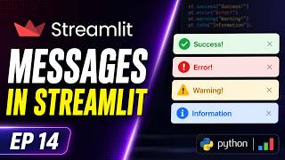 How to create Success, Error, Warning & Info Messages in Streamlit | Streamlit Tutorial