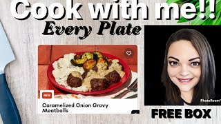 Cook with me! Caramelized  Onion Meatballs from Every Plate + FREE BOX￼