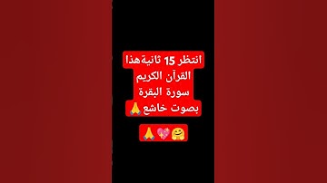 انتظر 15 ثانية هذا القرآن الكريم سورة البقرة بصوت خاشع 🙏