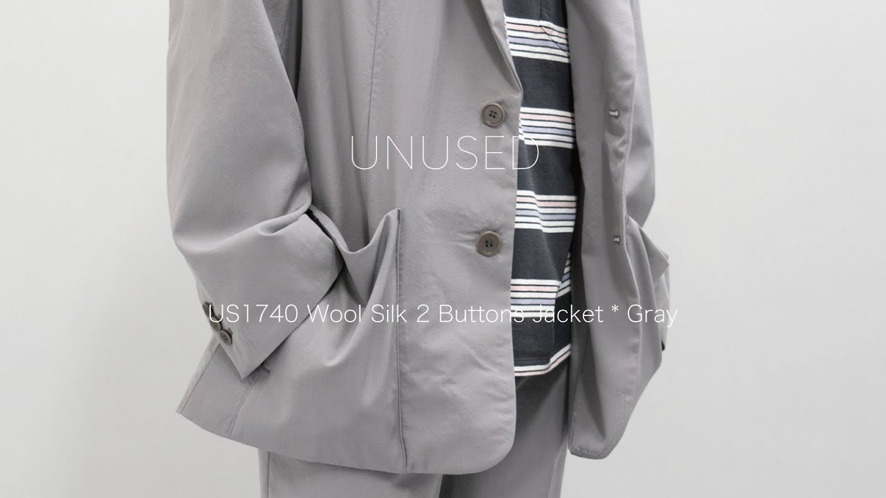 UNUSED ウールシルク ジャンプスーツ UNUSED * US1740 Wool Silk 2 Buttons Jacket * Gray - YouTube