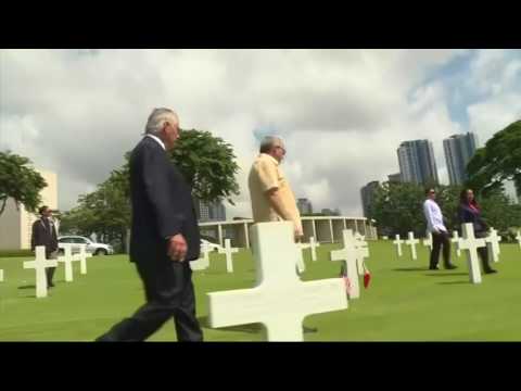 Secretary Tillerson Lays a Wreath at the Manila American Cemetery
