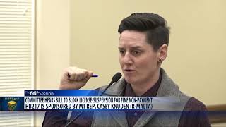Montana legislative committee hears bill on driver's license suspensions