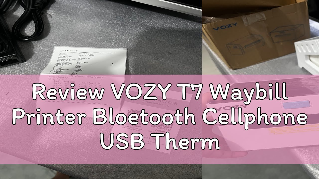 Review VOZY T7 Waybill Printer Bloetooth Cellphone USB Thermal Barcode ...