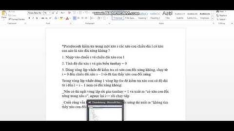 Nhóm 4: Kiểm tra có xâu con đối xứng trong xâu s không ?