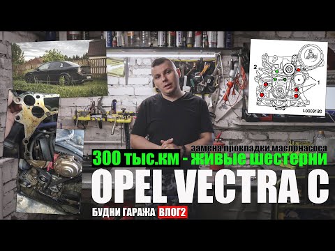 Opel Vectra C Z18XER - 300 тыс.км живые шестерни  - замена прокладки маслонасоса (будни - влог 2)