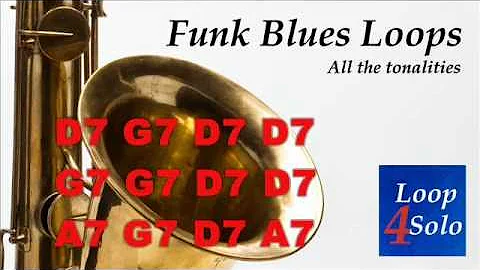BLUES in D - 12 bars - 100 bpm - FUNK BACKING TRACK play along