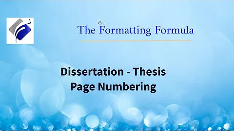 Dissertation-Thesis Page Numbering