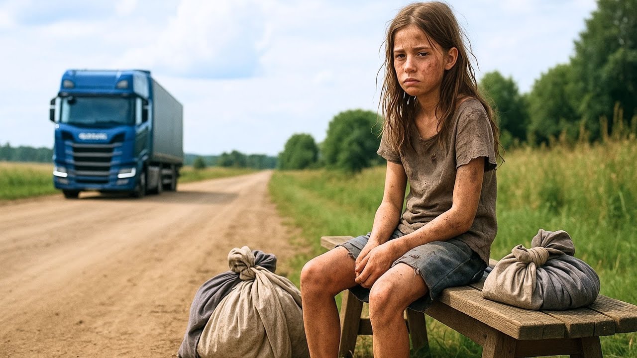 Caminhoneiro solitário vê menina ABANDONADA pelos pais…então ele faz isso…