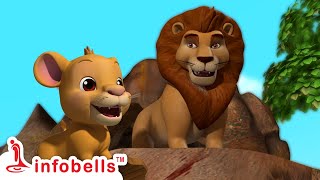 Sheru the Sher  Lion Roars | Hindi Rhymes for Children | Infobells
