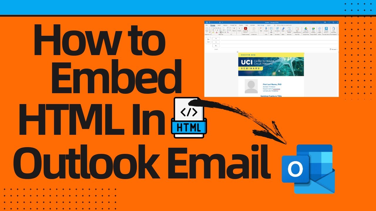 How To Embed Insert Import HTML In Outlook Email Desktop Office 365