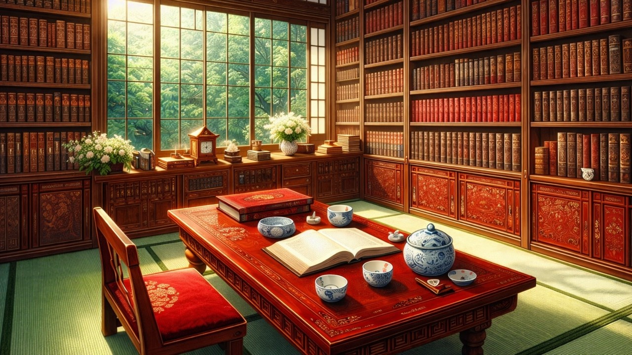 July Ruby Fantasy Library Ambience | Immersive Luxury Reading Room (30min)