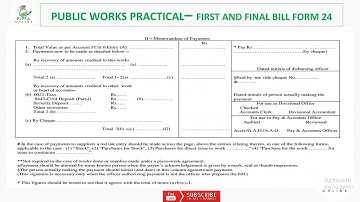 first and final bill form 24 public works contractor bill