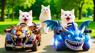 Mama Cat Trims Fur on the Farm and Makes Tiger Hat For Kittens At Home🐾🎩🐯