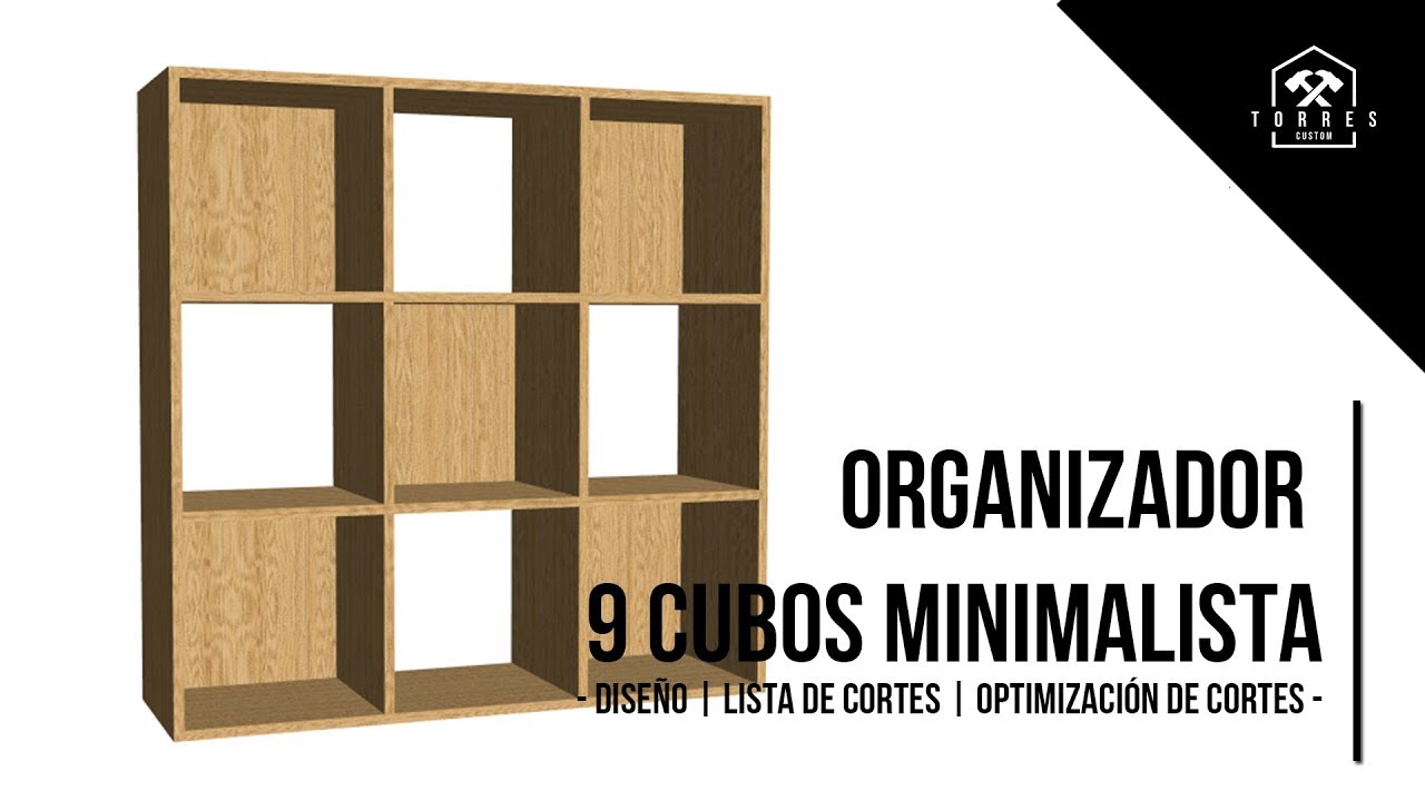 TC034, Organizador 9 cubos minimalista - Diseño, Lista de cortes