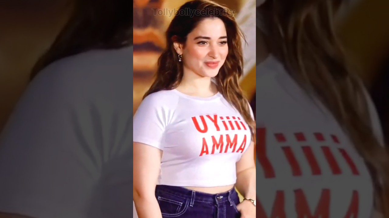 Gorgeous 🤍Tamanna 💕Bhatia white ❣️tshirt lovely look ❤️