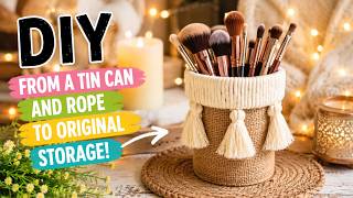 Don't Throw Away That Tin Can! 😱 Make a Stylish Organizer in 10 Minutes! 🧶✨