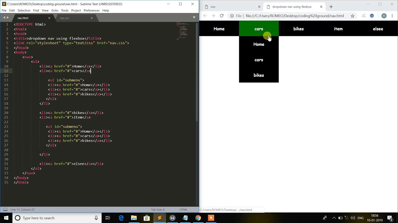 Dropdown navigation bar using FLEXBOX with 3D Buttons 🤩🤩 | CSS ...