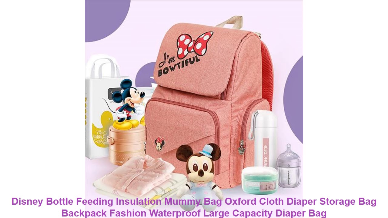 Disney Bottle Feeding Insulation Mummy Bag Oxford Cloth Diaper Storage Bag Backpack Fashion Waterpr