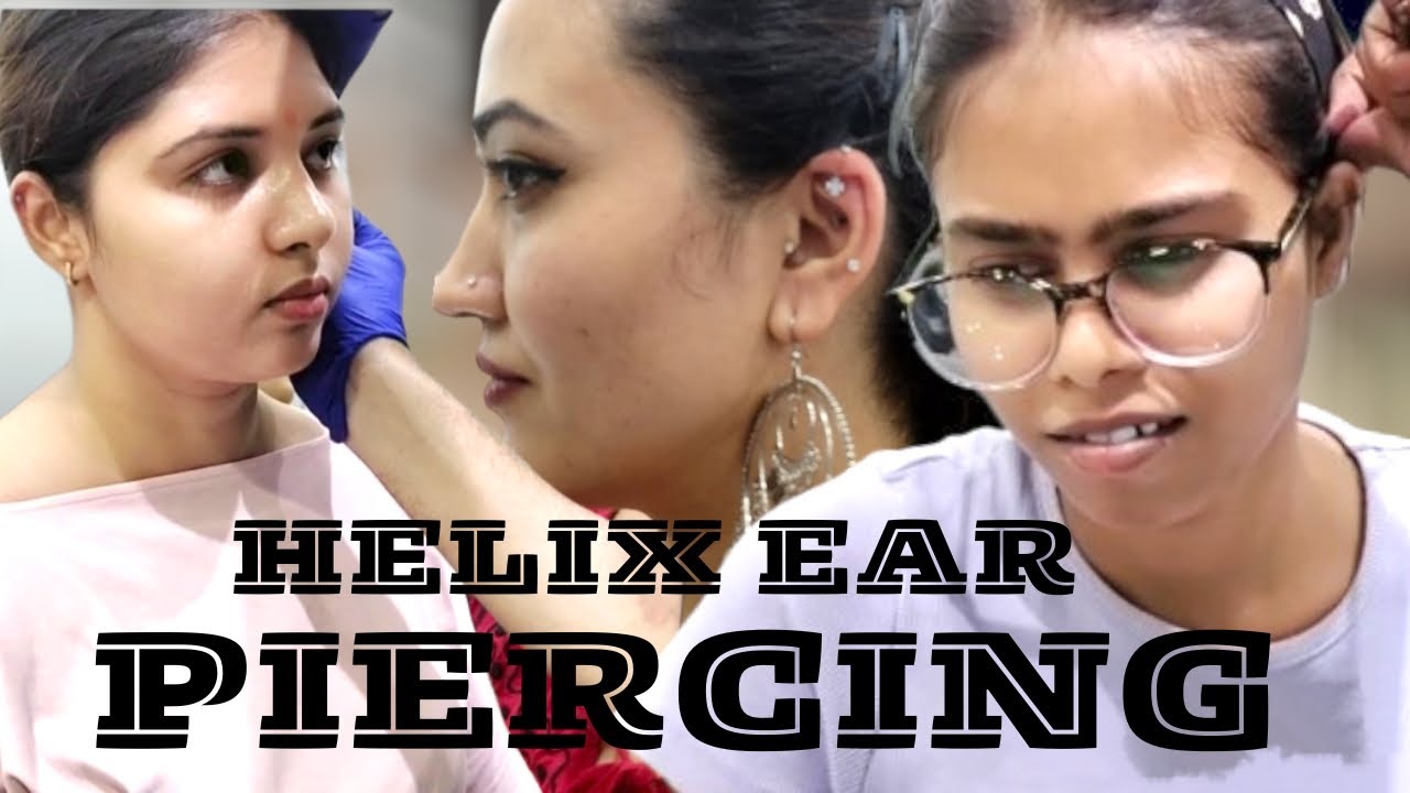 ear piercing vlog 4/helix piercing/upper lobe piercing/#piercing #trending #earpiercing