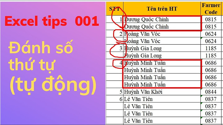 Cách xem có bao nhiêu số thứ tự trên excel