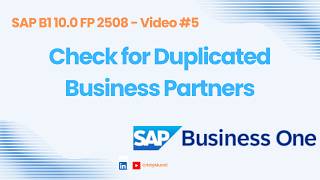 Check for Duplicated Business Partners in SAP Business One