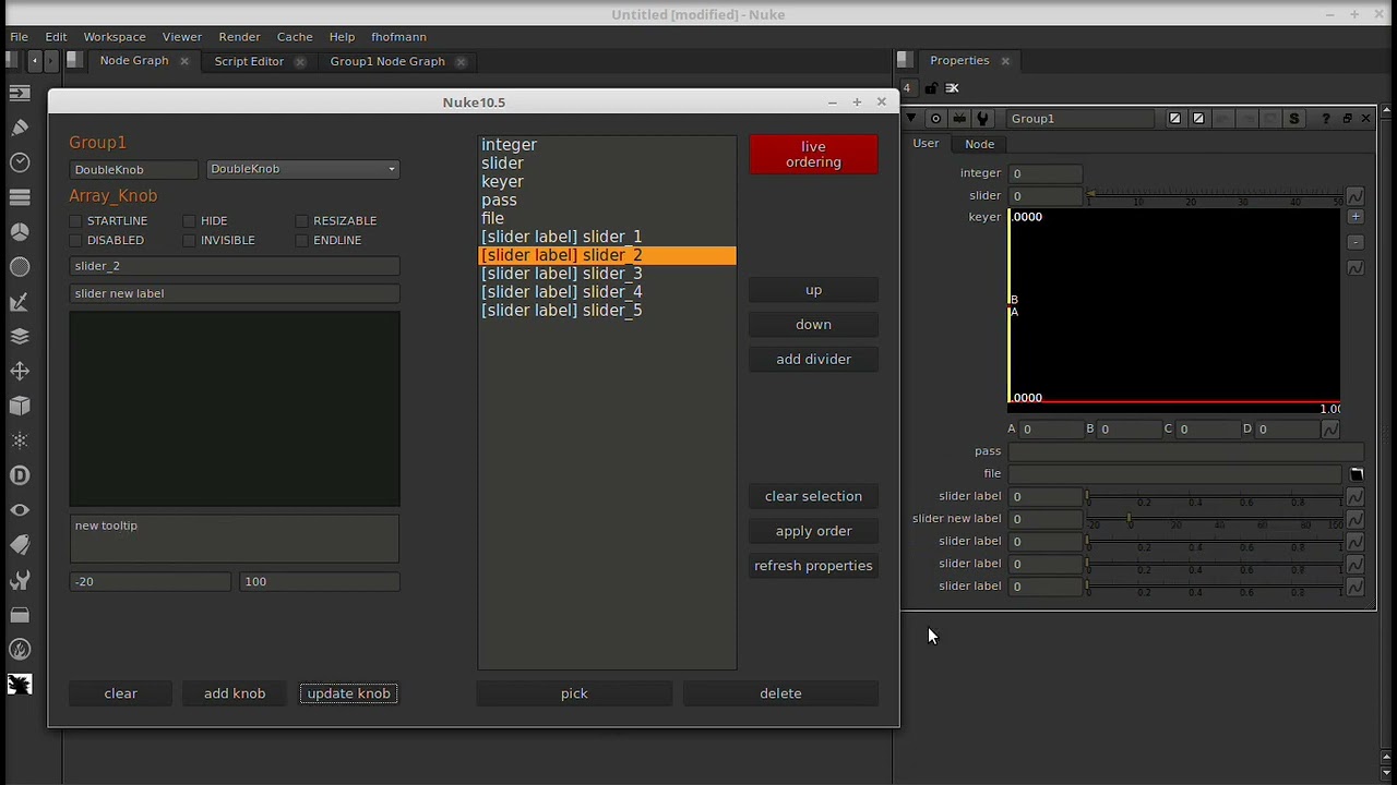 Nuke Tools -  Knob editor