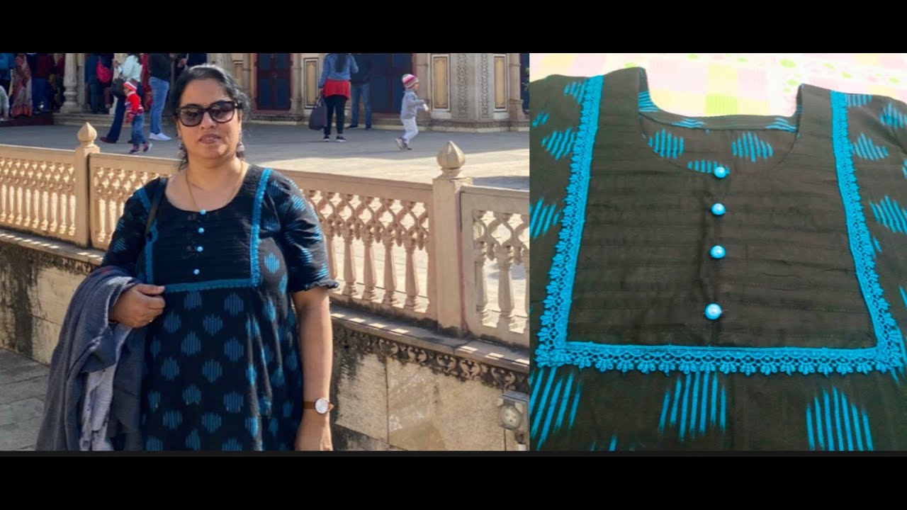 Kurthi Neck / Chest portion Designing Tutorial in Malayalam Pin tucks