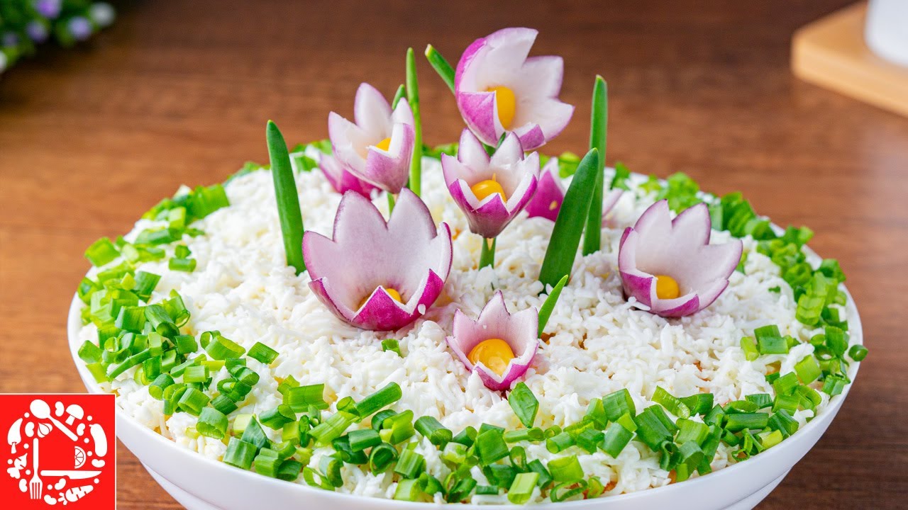 Салат Полянка с Цветами на 8 Марта. Очень Вкусный и Легкий салат