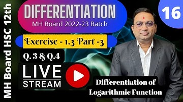 Differentiation Class 12th | HSC MH Board | Exercise 1.3 Part - 3 | Part - 15| Math 2 Chapter 1