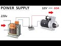 Make 12V 60A Power Supply for DC Motor using 220v UPS Transformer - HINDI