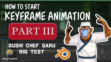 Part-3 | How to start Keyframe Animation in Blender and Sushi Chef SARU Rig Test