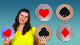 DIY Round Card Holder with Card Suits Applique // Sewing Pattern