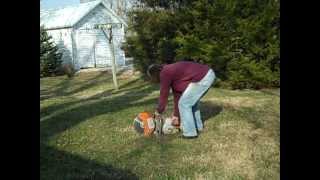 cold start Stihl TS350 Block saw