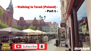 Lovely walk in Toruń (Poland). Amazing old centre of Copernicus city [2024 April]