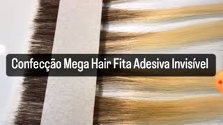 Como fazer mega hair invisível adesivo nanopele DIY How to hair extension Aline in home