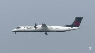 Spotting Billy Bishop Toronto City Airport (YTZ) Landing De Havillend Dash 8-400 Registration C-GJZG