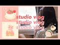 studio vlog ep.01 ✂️ sticker design, cutting, and drawing fanart!