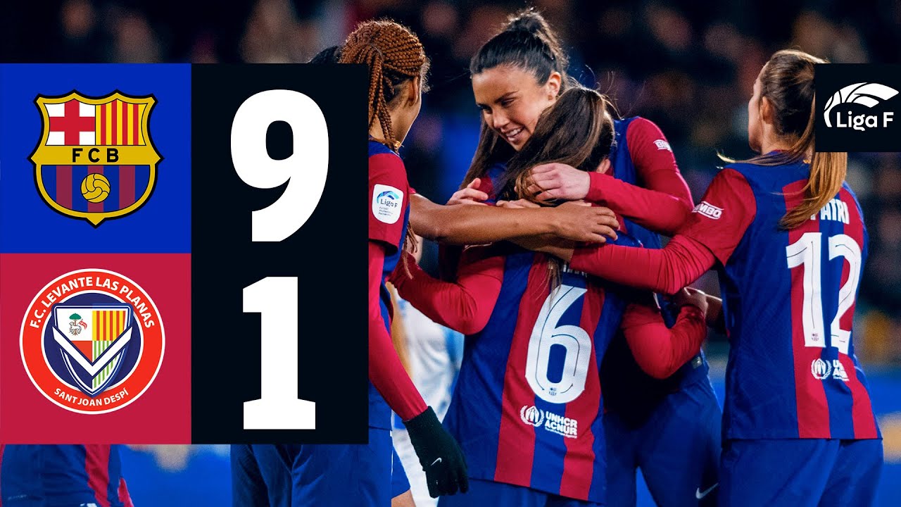 LIGA F | FC BARCELONA 9 vs 1 LEVANTE LAS PLANAS 🔵🔴 - YouTube