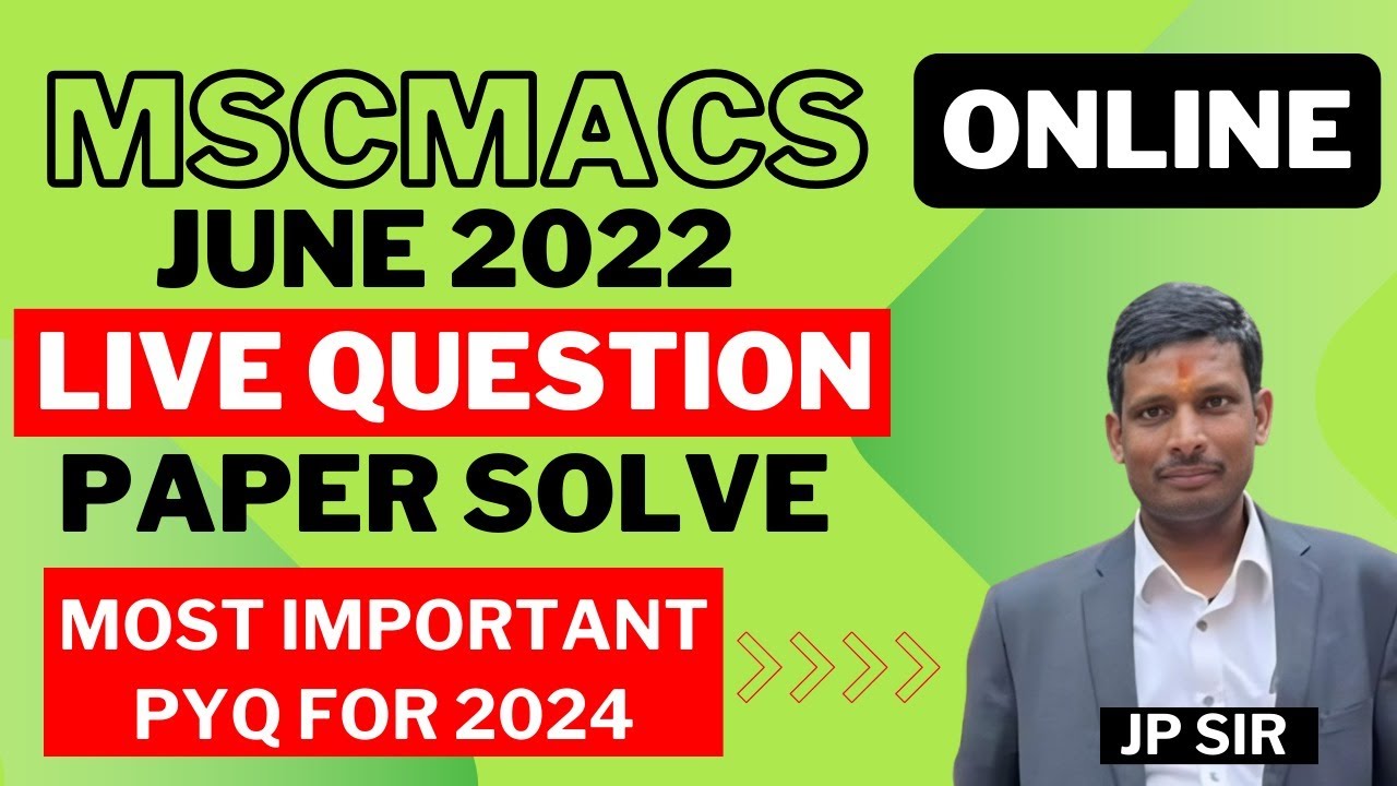 MSCMACS JUNE 2022 Live Question Paper Solve MMT-001. 