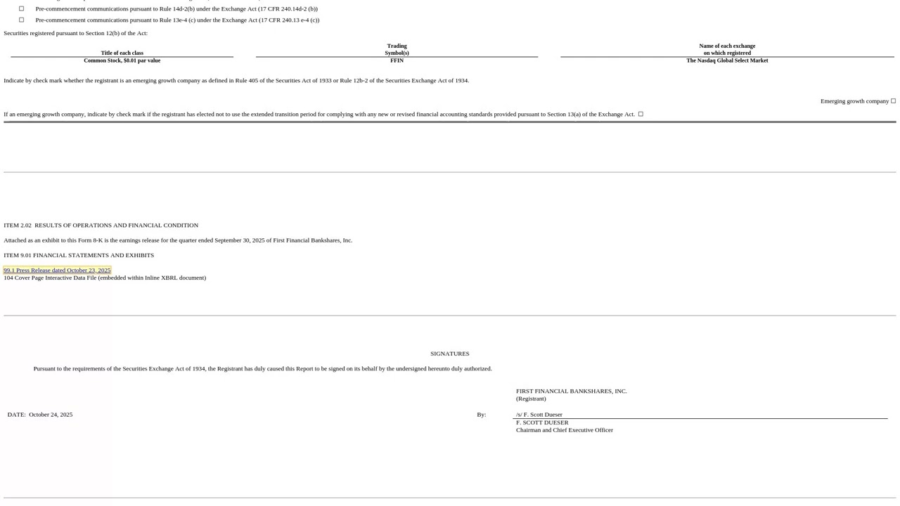 My Key Insight from First Financial's 8-K Filing