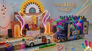 How to Make Mini Dj Setup | Mini Wedding Stage Making Dj Setup At Home | with Tractor dj truck light