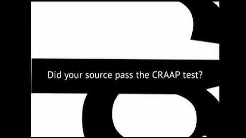 Evaluating sources with the CRAAP test (remix of NYIT