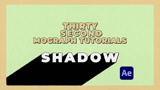 Thirty Second Motion Graphics Tutorial - Create a Long Shadow