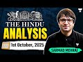 Daily Hindu Newspaper Analysis for UPSC 2026 – October 1st 📰