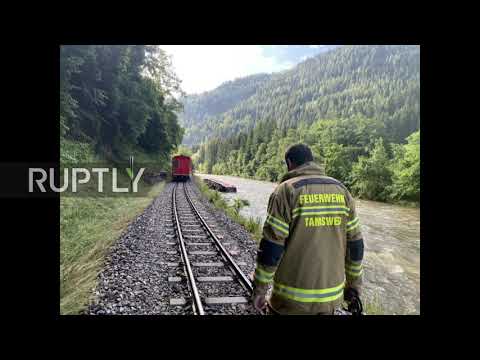 Austria: 17 injured as train full of children derails in Salzburg *STILLS*