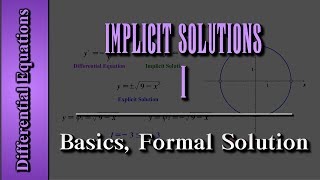 Differential Equations: Implicit Solutions (Level 1 of 3) | Basics, Formal Solution