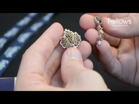 A Buccellati Pair Of Diamond, Sapphire, Ruby, Emerald And Garnet Earrings