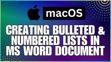 How To Create Bulleted and Numbered Lists In a Microsoft Word Document-For MAC Users
