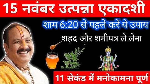 15 नवंबर मार्गशीर्ष शनिवार उत्पन्ना एकादशी के दिन शहद और शमीपत्र वाला उपाय जरुर करें  pradeep mishra