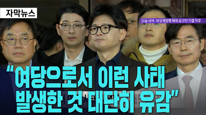 비상계엄령 해제 요구안 가결 직후 한동훈 대표 발언 영상